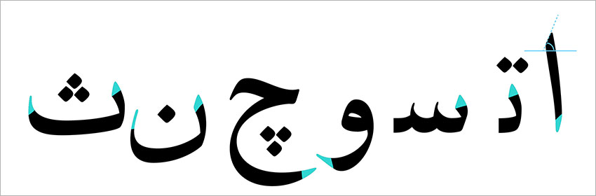زاویه قلم در خوشنویسی و طراحی تایپ فیس (فونت)